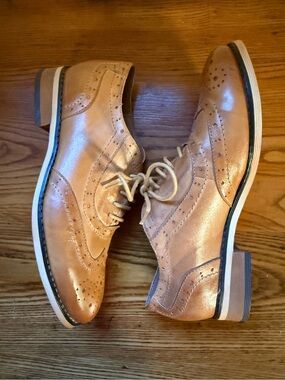 Mona Flying Women's Leather Perforated Lace-up Oxfords Brogue Derby Shoes